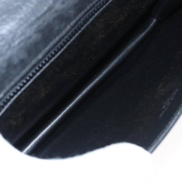 CELINE Chain Shoulder Bag Leather Black Gold Auth 107711 - Picture 11 of 16